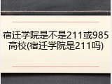 宿迁学院是不是211或985高校(宿迁学院是211吗)