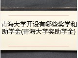 青海大学开设有哪些奖学和助学金(青海大学奖助学金)