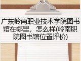 广东岭南职业技术学院图书馆在哪里，怎么样(岭南职院图书馆位置评价)