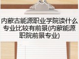 内蒙古能源职业学院读什么专业比较有前景(内蒙能源职院前景专业)