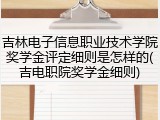 吉林电子信息职业技术学院奖学金评定细则是怎样的(吉电职院奖学金细则)