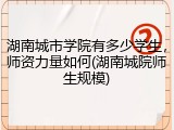 湖南城市学院有多少学生，师资力量如何(湖南城院师生规模)