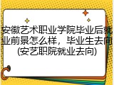 安徽艺术职业学院毕业后就业前景怎么样，毕业生去向(安艺职院就业去向)