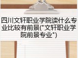四川文轩职业学院读什么专业比较有前景("文轩职业学院前景专业")