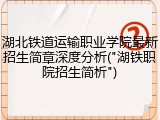 湖北铁道运输职业学院最新招生简章深度分析("湖铁职院招生简析")
