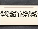 潇湘职业学院的专业设置概况介绍(潇湘职院专业概览)