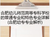 合肥幼儿师范高等专科学校的普通专业和特色专业详解(合肥幼专专业解析)