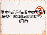 陇南师范学院招生类型及申请条件解读(陇南师院招生解析)