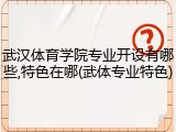 武汉体育学院专业开设有哪些,特色在哪(武体专业特色)