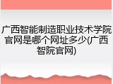 广西智能制造职业技术学院官网是哪个网址多少(广西智院官网)