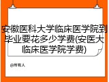 安徽医科大学临床医学院到毕业要花多少学费(安医大临床医学院学费)