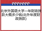 北京外国语大学一年财政拨款大概多少钱(北外年度财政拨款)