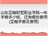 山东圣翰财贸职业学院一年学费多少钱，还有哪些费用(圣翰学费及费用)