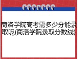 商洛学院高考需多少分能录取呢(商洛学院录取分数线)