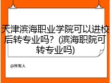 天津滨海职业学院可以进校后转专业吗？(滨海职院可转专业吗)