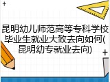 昆明幼儿师范高等专科学校毕业生就业大致去向如何(昆明幼专就业去向)