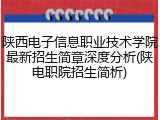陕西电子信息职业技术学院最新招生简章深度分析(陕电职院招生简析)