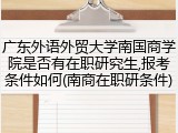 广东外语外贸大学南国商学院是否有在职研究生,报考条件如何(南商在职研条件)
