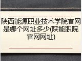 陕西能源职业技术学院官网是哪个网址多少(陕能职院官网网址)