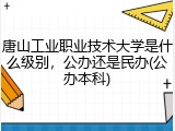 唐山工业职业技术大学是什么级别，公办还是民办(公办本科)