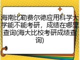 海南比勒费尔德应用科学大学能不能考研，成绩在哪里查询(海大比校考研成绩查询)
