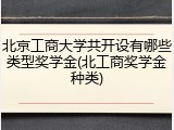 北京工商大学共开设有哪些类型奖学金(北工商奖学金种类)