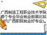 广西制造工程职业技术学院哪个专业毕业就业前景比较好(广西职院就业好专业)