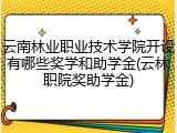 云南林业职业技术学院开设有哪些奖学和助学金(云林职院奖助学金)