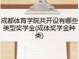 成都体育学院共开设有哪些类型奖学金(成体奖学金种类)