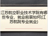 江苏航空职业技术学院有哪些专业，就业前景如何(江苏航院专业就业)