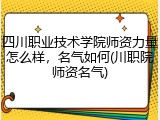 四川职业技术学院师资力量怎么样，名气如何(川职院师资名气)