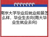 南京大学毕业后就业前景怎么样，毕业生去向(南大毕业生就业去向)