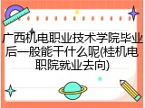 广西机电职业技术学院毕业后一般能干什么呢(桂机电职院就业去向)