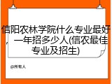 信阳农林学院什么专业最好，一年招多少人(信农最佳专业及招生)