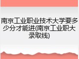 南京工业职业技术大学要多少分才能进(南京工业职大录取线)