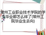 常州工业职业技术学院的学生毕业都怎么样了(常州工院毕业生去向)