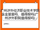 广州涉外经济职业技术学院含金量量吗，值得报吗(广州涉外职院值得报吗)