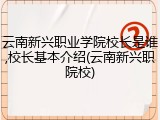 云南新兴职业学院校长是谁,校长基本介绍(云南新兴职院校)