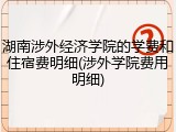 湖南涉外经济学院的学费和住宿费明细(涉外学院费用明细)