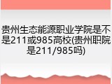 贵州生态能源职业学院是不是211或985高校(贵州职院是211/985吗)