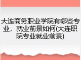 大连商务职业学院有哪些专业，就业前景如何(大连职院专业就业前景)