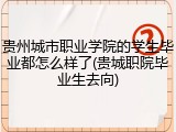 贵州城市职业学院的学生毕业都怎么样了(贵城职院毕业生去向)