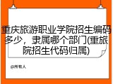 重庆旅游职业学院招生编码多少，隶属哪个部门(重旅院招生代码归属)