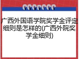 广西外国语学院奖学金评定细则是怎样的(广西外院奖学金细则)