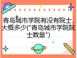 青岛城市学院有没有院士，大概多少("青岛城市学院院士数量")
