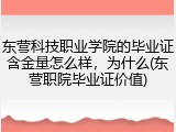东营科技职业学院的毕业证含金量怎么样，为什么(东营职院毕业证价值)