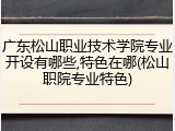 广东松山职业技术学院专业开设有哪些,特色在哪(松山职院专业特色)