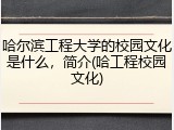 哈尔滨工程大学的校园文化是什么，简介(哈工程校园文化)