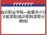临沂职业学院一般要多少分才能录取(临沂职院录取分数线)