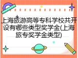 上海旅游高等专科学校共开设有哪些类型奖学金(上海旅专奖学金类型)